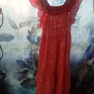 freepeople seethrough chiffon sun dress or beach coverup